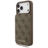 Husă pentru iPhone 17 Pro Max / iPhone 18 Pro Max, Guess Hardcase 4G Crossbody Cardslot, Maro