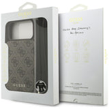 Husă pentru iPhone 17 Pro Max / iPhone 18 Pro Max, Guess Hardcase 4G Crossbody Cardslot, Maro