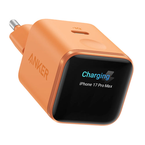 Încărcător Anker Nano A121D, Type-C, GaN, Fast Charge, Smart Display, Care Mode, 45W, EU, Portocaliu
