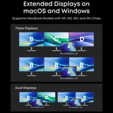 Adaptor Hub pentru laptop Anker Prime 14-in-1, DisplayLink 8K, Triple Display, Fast Charging 140W, Gri
