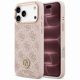 Husă pentru iPhone 17 Pro Max / iPhone 18 Pro Max, Guess Hardcase 4G Strass Logo MagSafe, Roz