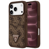 Husă pentru iPhone 17 Pro Max / iPhone 18 Pro Max, Guess Hardcase 4G Double Card Triangle, Maro