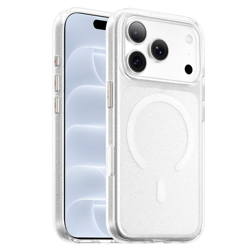 Husă pentru iPhone 17 Pro / iPhone 18 Pro, Blueo Crystal Pro Anti-Drop MagSafe, Transparentă cu sclipici