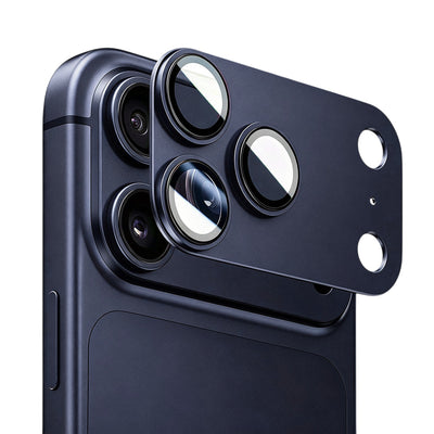 Folie protectie camera pentru iPhone 17 Pro Max, Blueo Integrated Metal Camera Lens Protector, Albastru închis