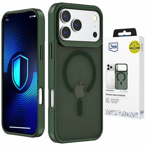 Husă pentru iPhone 17 Pro / iPhone 18 Pro, 3mk Smoke MagCase, Verde fumuri