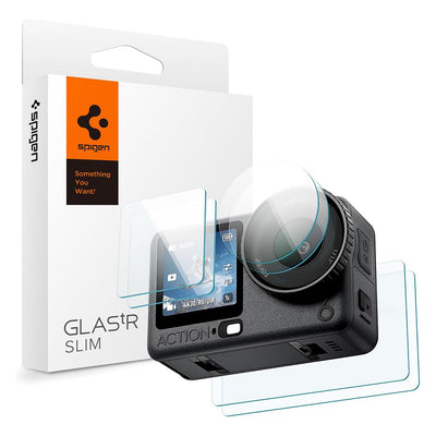 Folie de protectie pentru DJI Osmo Action 6, Spigen Glas.tR Slim, set 6 bucati, Transparenta