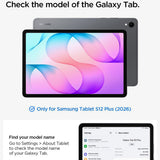 Husă pentru Samsung Galaxy Tab S12 Plus, Spigen Liquid Air Folio, Neagră