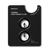 Folie protectie camera pentru iPhone Duo, Ringke Camera Lens Frame Glass, set 2 bucati, Neagra