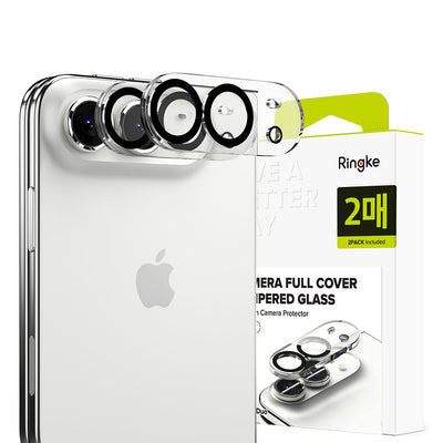 Folie telefon pentru camera foto iPhone Duo, Ringke Camera Full Cover Glass, set 2, Transparentă