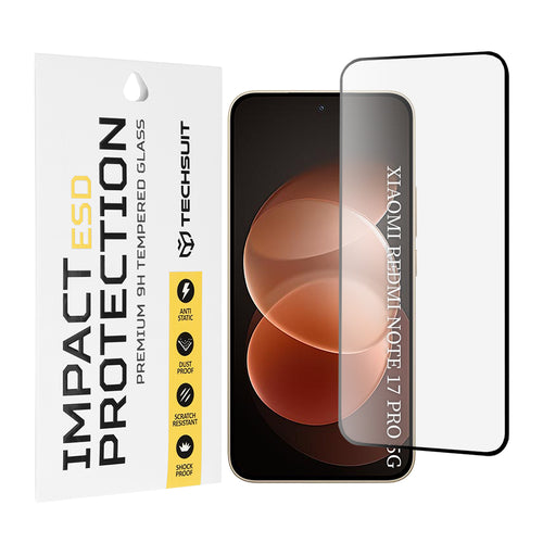 Folie telefon pentru Xiaomi Redmi Note 17 Pro 5G / Redmi Note 17 Pro Max / Poco X8 5G, Techsuit ESD Glass, Neagra