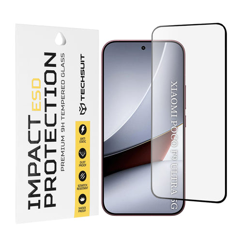 Folie telefon pentru Xiaomi Poco F9 Ultra, Techsuit ESD Glass, Neagra