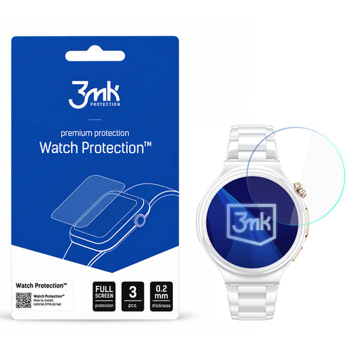 Folie pentru Huawei Watch 6 Pro 43mm, 3mk Watch Protection ARC, set 3 bucăți, Transparentă