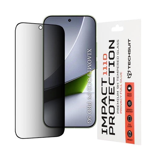 Folie telefon pentru Xiaomi Poco F9 Pro, Techsuit 111D Privacy Full Glue, Neagra