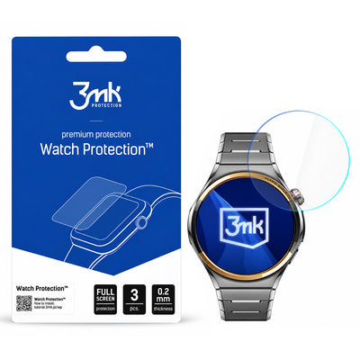 Folie protecție pentru Huawei Watch GT 4 46mm, 3mk Watch Protection ARC, set 3 bucăți, Transparentă