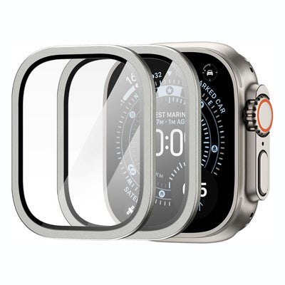 Husa pentru Apple Watch Ultra 4 / 3 / 2 / 1 (49mm), Spigen Bezel Tune with Glass, Otel inoxidabil, Argintie