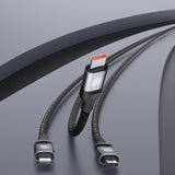 Cablu 3-in-1 USB la USB-C, Lightning, Micro-USB Nillkin Swift Pro, 60W, 1.5m, Negru