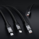 Cablu 3-in-1 USB la USB-C, Lightning, Micro-USB Nillkin Swift Pro, 60W, 1.5m, Negru