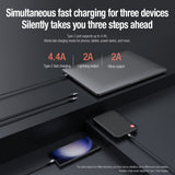 Cablu 3-in-1 USB la USB-C, Lightning, Micro-USB Nillkin Swift Pro, 60W, 1.5m, Negru
