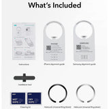 Adaptor ESR Adapter Halolock (2 pack), Compatible cu MagSafe, Universal Phone Ring pentru Samsung, iPhone, Negru;gri