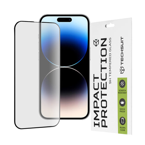 Folie de protectie pentru iPhone 14 Pro, Techsuit 111D Full Cover / Full Glue Glass