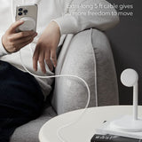 Incarcator wireless ESR HaloLock Shift, Stand cu Removable Magnetic Pad, MagSafe Compatible, alb