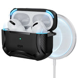 Husa casti pentru AirPods Pro 1/2, ESR, Cyber Armor Tough Case Halolock, alb