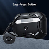 Husa casti pentru AirPods Pro 1/2, ESR, Cyber Armor Tough Case Halolock, alb