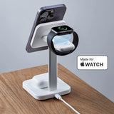 Incarcator wireless 3in1 ESR HaloLock, pentru iPhone MagSafe, AirPods Pro si Apple Watch, cu Detasabil Watch Charger, alb