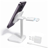 Incarcator wireless 3in1 ESR HaloLock, pentru iPhone MagSafe, AirPods Pro si Apple Watch, cu Detasabil Watch Charger, alb