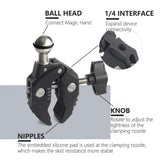 Techsuit Bike Handlebar Mount (JX-006), pentru GoPro, 1/4 Screw, Multifunctional, Negru