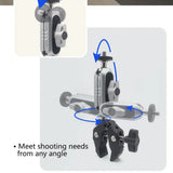 Techsuit Bike Handlebar Mount (JX-006), pentru GoPro, 1/4 Screw, Multifunctional, Negru