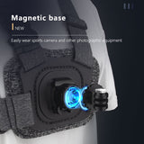 Techsuit Camera Holder (JX-002), pentru GoPro cu magnetic Base, Chest Wear, Gri
