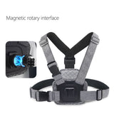 Techsuit Camera Holder (JX-002), pentru GoPro cu magnetic Base, Chest Wear, Gri