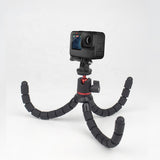 Techsuit Octopus Tripod (JX-004), pentru Phone and GoPro Action Camera, portabil, Flexible, Negru