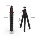 Techsuit Octopus Tripod (JX-004), pentru Phone and GoPro Action Camera, portabil, Flexible, Negru