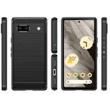 Husa pentru Google Pixel 7a, Techsuit Carbon Silicone, albastru