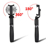 Selfie stick Techsuit (L01s), Tripod Stable Mount cu Brat extensibil, Bluetooth Telecomanda, 70cm, negru