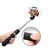 Selfie stick Techsuit (L01s), Tripod Stable Mount cu Brat extensibil, Bluetooth Telecomanda, 70cm, negru