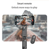 Gimbal Techsuit Gimbal Mini Selfie stick (Q09), Trepied stabilizator cu LED Light si Bluetooth Telecomanda, 70cm, negru