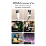 Gimbal Techsuit Gimbal Mini Selfie stick (Q09), Trepied stabilizator cu LED Light si Bluetooth Telecomanda, 70cm, negru