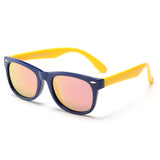 Ochelari de soare Techsuit Kids Polarized Sunglasses (D802), polarizati, UV400, bleumarin;galben
