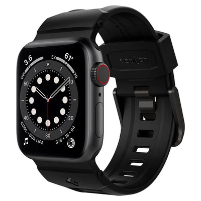 Curea smartwatch pentru Google Pixel Watch 3 / Watch 4 / Watch 5 45mm, Spigen Rugged Band, Neagră