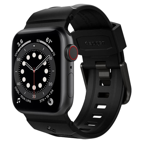 Curea smartwatch pentru Google Pixel Watch 3 / Watch 4 / Watch 5 45mm, Spigen Rugged Band, Neagră