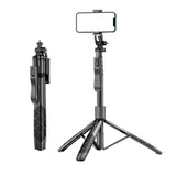 Selfie stick Techsuit (L16), Suport trepied stabil, 1/4 Screw Interface, Wireless Remote, Balance Steady Shot, 157cm, negru