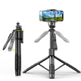 Selfie stick Techsuit (L16), Suport trepied stabil, 1/4 Screw Interface, Wireless Remote, Balance Steady Shot, 157cm, negru