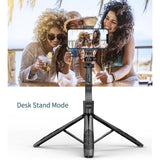 Selfie stick Techsuit (L16), Suport trepied stabil, 1/4 Screw Interface, Wireless Remote, Balance Steady Shot, 157cm, negru