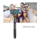 Selfie stick Techsuit (L16), Suport trepied stabil, 1/4 Screw Interface, Wireless Remote, Balance Steady Shot, 157cm, negru