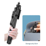 Selfie stick Techsuit (L16), Suport trepied stabil, 1/4 Screw Interface, Wireless Remote, Balance Steady Shot, 157cm, negru