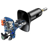 Modulator FM Baseus si Incarcator auto S-13 (CCMT000101), 2x USB, Type-C, Bluetooth MP3 Player, Afisaj LED, negru