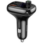 Modulator FM Baseus si Incarcator auto S-13 (CCMT000101), 2x USB, Type-C, Bluetooth MP3 Player, Afisaj LED, negru